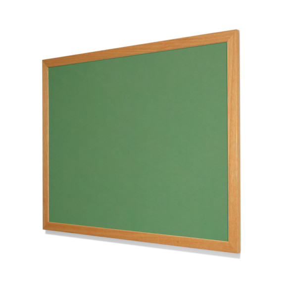 2213 Baby Lettuce Colored Cork Forbo Bulletin Board with Red Oak Frame